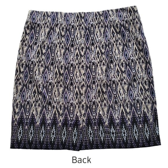 J Jill Blue Skirt Cotton / Modal knit with Multi Print Size M - Picture 3 of 14